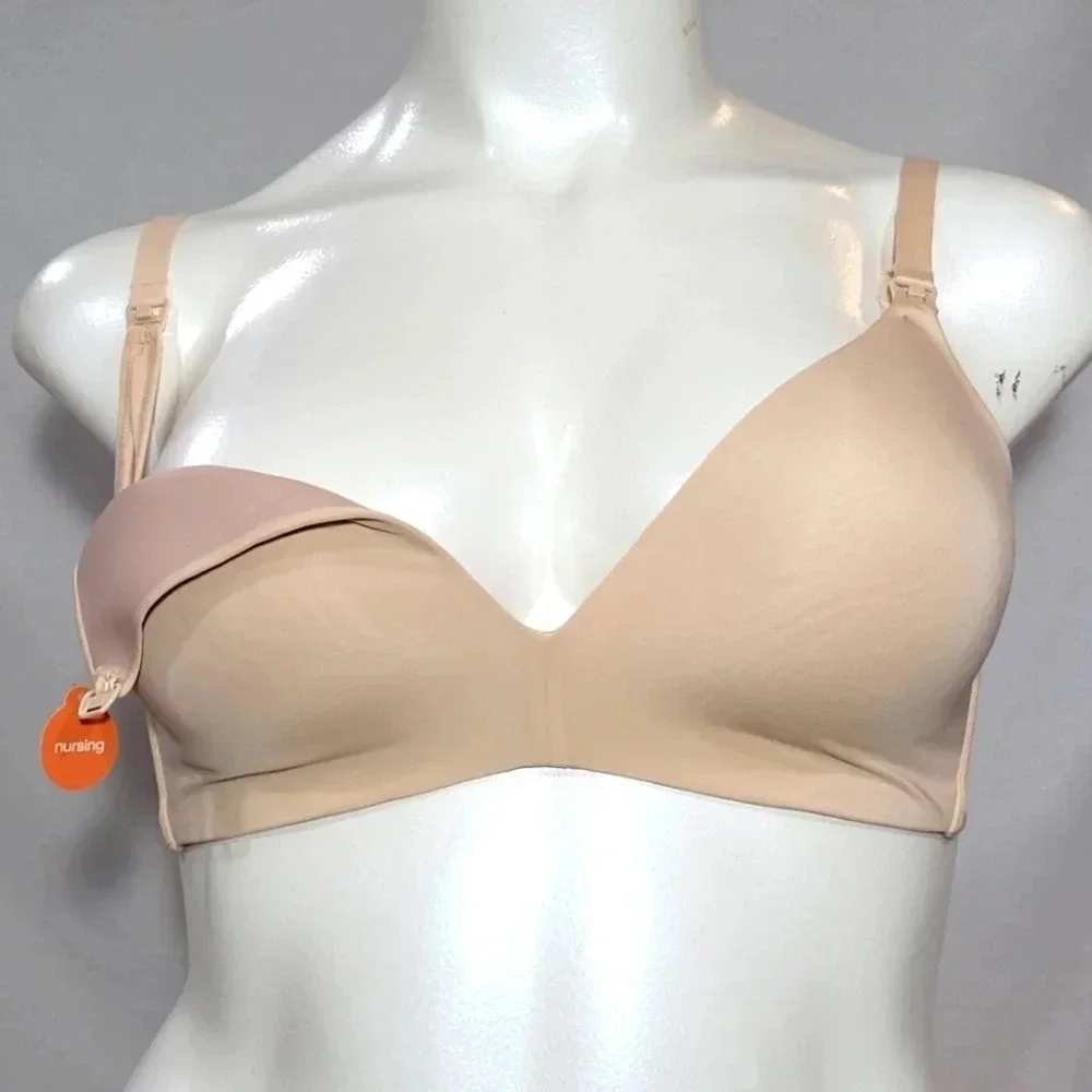 38D Gilligan O'Malley Nursing Maternity Micro Wireless Wire Free‎ Bra Mochachino
